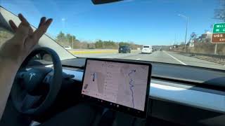 Tesla FSD Supervised V1233 driving us to Quincy for lunch today Nice weather and relaxing day [upl. by Yekcir253]