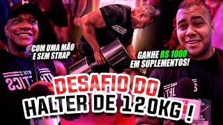 LEVANTE O HALTER DE 120KG E GANHE 1000 REAIS EM SUPLEMENTOS COM BITELO E BIG JEFF [upl. by Aniara]