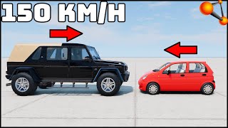 DAEWOO MATIZ vs MayBach G65 150 KmH CRASH TEST  BeamNg Drive [upl. by Ambler]