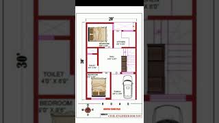 20x30 South Facing House Plan  2bhk 20 x 30 House Plans  20 by 30 Home Design with Carparking [upl. by Eniluqaj814]