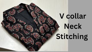 V Collar Stitching Malayalameasiest collar stitching for beginners [upl. by Hedelman373]