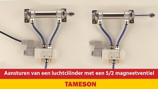 Aansturen van een luchtcilinder met een 52 magneetventiel  Tameson [upl. by Conner]