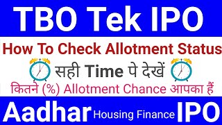 Aadhar Housing Finance IPO  TBO Tek IPO GMP Allotment  TBO Tek IPO GMP  Stock Market Tak  IPO [upl. by Isaacs942]