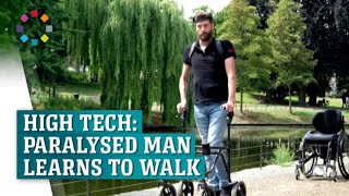 Paralyzed man walks again with brainspine device [upl. by Guido209]