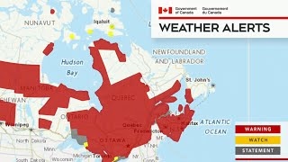 Weather news  Extreme temperature drop in parts of Canada [upl. by Oilisab]