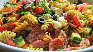 The mother of all PASTA SALADS easy my way  That party pasta salad recipe thats always a hit [upl. by Haim47]