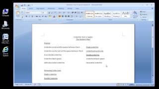 Microsoft Word 2007 Underline Text or Spaces [upl. by Flanders]