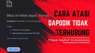 Solusi Jika Dapodik Tidak Terbuka [upl. by Aniahs115]