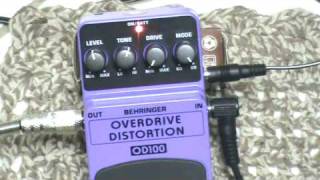 OD 100 BEHRINGER  PEDAL DE OVERDRIVE amp DISTORTION [upl. by Ettennal]