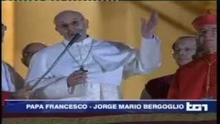 Papa Francesco le prime parole in Piazza San Pietro The first words of the new Pope 13032013 [upl. by Mloc]