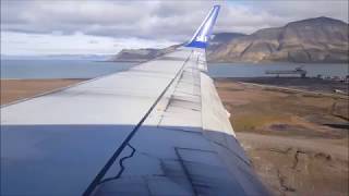 Svalbard  Landing and taking off on SAS in Longyearbyen [upl. by Meerek276]