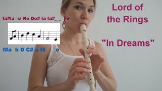 Lord of the Rings  In Dreams  Recorder tutorial  Sheet music [upl. by Lashond]