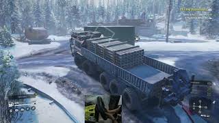 Deliver Metal Beams to the Rock Obstacle  Alaska North Port  SNOWRUNNER GAMEPLAY [upl. by Norac782]