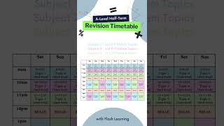 ALevel Revision Timetable for HalfTerm maths alevel alevelmaths revision studytok [upl. by Gilliette]