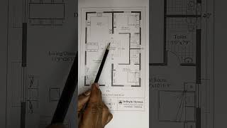 Center Courtyard house design 30x40 house plan  two bedroom home design West facing building plan [upl. by Larimor710]