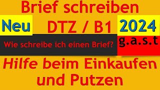 DTZ B1  Brief schreiben  einem Nachbarn beim Einkaufen und Putzen helfen [upl. by Ulane]