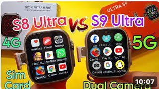 S8 Ultra Vs S9 Ultra Smartwatch 4G Android🔥 Watch With Sim card ⌚️Insert Which Smartwatch Is Best [upl. by Eizzo]