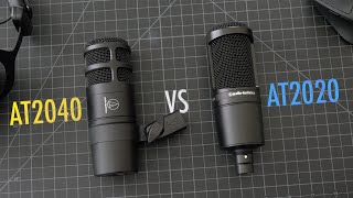 Audio Technica AT2020 vs AT2040  Condenser vs Dynamic Mics [upl. by Tobit296]