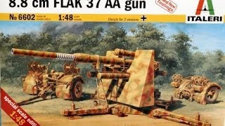 InBox Review  Italeri 148  88 cm FLAK 37 AA gun [upl. by Harald]