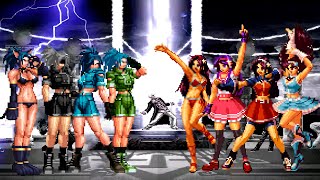 KOF Mugen Leona Heidern Team vs Athena Asamiya Team [upl. by Nayk611]