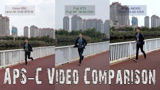 Fuji xt3 vs Canon M50 vs Sony A6300 video shootout [upl. by Loats]