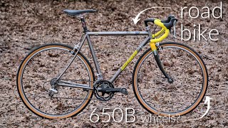 Can you put 650b wheels  thick tires on a vintage road bike [upl. by Suilmann]