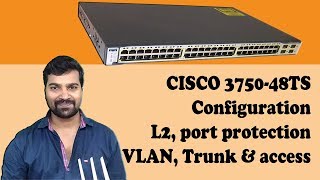 Cisco 3750 48TS Configuration vlan trunk amp access [upl. by Ycul537]