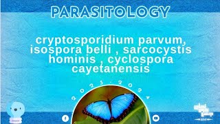 SDLL8 part1 cryptosporidium parvumisospora belli  sarcocystis hominis cyclospora Parasitology [upl. by Ainaznat628]