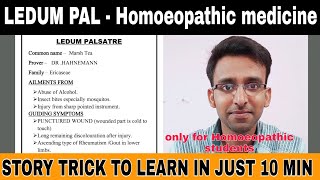 LEDUM PALSATURE  Homoeopathic medicine trick to learn Homoeopathic medicine [upl. by Rabbi]