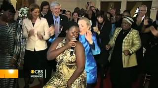 Hillary Clinton shows off dance moves in South Africa [upl. by Octavius]