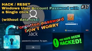 HACK  RESET Windows Users Account Password 🗝️without any data loss in a single click👆NEW TRICK [upl. by Gala595]