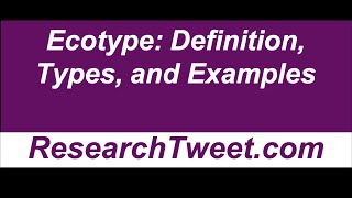 Ecotype Definition Types and Examples [upl. by Frances833]