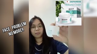 Japanese melasmaCream 💯�fective remove dark spotpimplesmelasma at nag lalight din po ung skin [upl. by Herv862]