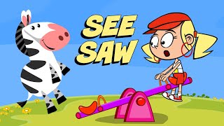 Kids songs  SEE SAW by Preschool Popstars  cartoon childrens music video with animals and pirates [upl. by Fara713]