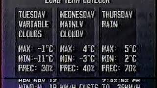 The Weather Network  Timmins Mon Nov 16 1990 [upl. by Eidda]