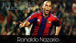 Ronaldo Nazario • TOP 5 GOALS for Barcelona [upl. by Ellerol]