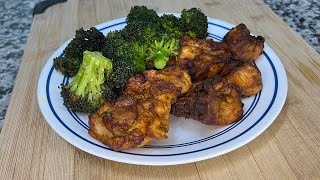 LOW CALORIE AirFryer Chicken Thigh Recipe Healthy Juicy amp Delicious Air Fryer Chicken Broccoli [upl. by Kristian668]