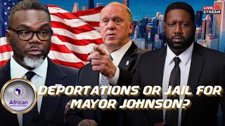 Border Czar Tom Homan Threatens Mayor Brandon Johnson With Jail If He Protects Illegal Migrants [upl. by Otrebmuh]