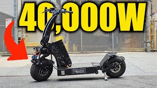 Insane 40000W Electric Scooter from HELL Weped Night Rider [upl. by Aihsatal]