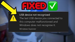 fix USB device not recognized In Windows 1011  How To Solve USB Device Not Recognized [upl. by Eirojram134]