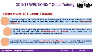 OD Interventions Lecture  3 T  Group Training [upl. by Sherrie710]