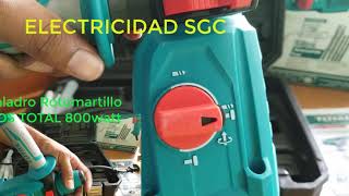 Taladro Rotomartillo SDS TOTAL 800WATT [upl. by Sikram833]