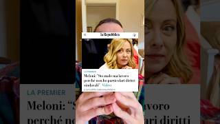 Giorgia Meloni “piange” perché non ha diritti sindacali alla faccia di chi lavora [upl. by Ahsaya]