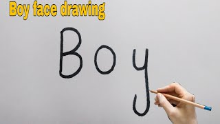 Boy drawing from name boy easy and step by stepboy drawing amazing drawing artbookbyumair drawboy [upl. by Roel902]