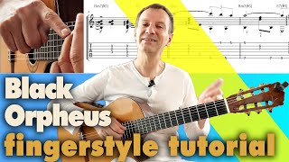 Black Orpheus guitar TAB TUTORIAL Manha de Carnaval LESSON [upl. by Airahs]