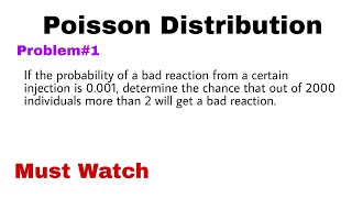 2 Poisson Distribution  Concept and Problem1 [upl. by Michaela]