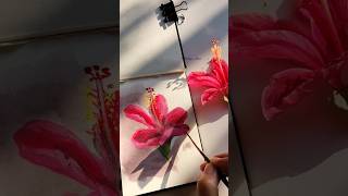 Lets paint Hibiscus🌺Acrylic Paints trending ytshorts painting asmr artshorts viralshorts [upl. by Maletta792]