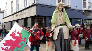 St Dwynwens Day Parade 2024 in Aberystwyth [upl. by Alleras185]