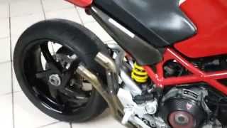 Ducati Monster S2r 1000 Arrow midpipe no silencers exhaust [upl. by Yniattirb714]