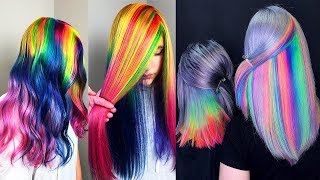 Best Hair Color Transformation Rainbow Hair TutorialsCompilations [upl. by Tiffanie]